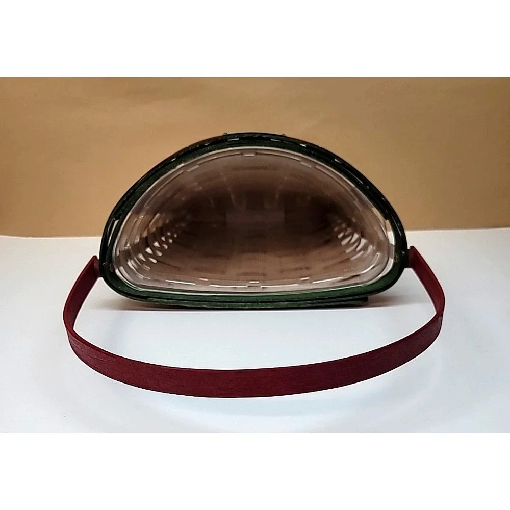 Longaberger Happy Holidays White/Red & Green Door/Flower Basket + Plastic Liner